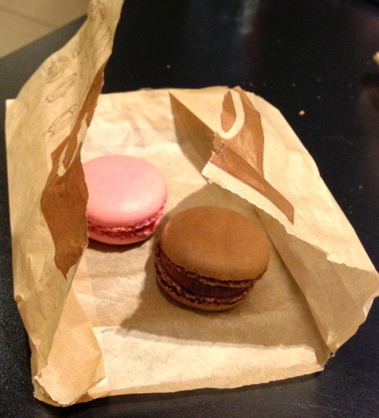macarons in paper bag from mcdonalds brussels
