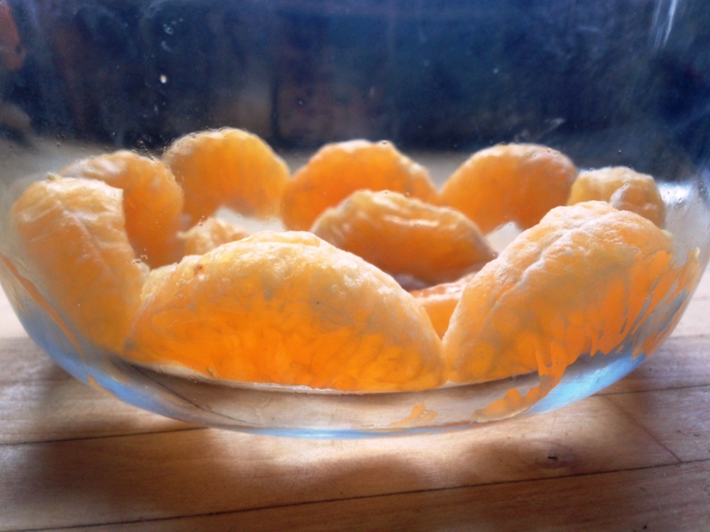 orange segments in glass bowl trifle recipe bottom
