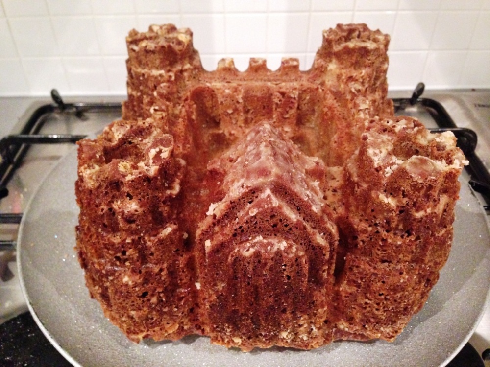 silicon castle cake mould recipe freshly baked and cooled cake turned out of the tin perfectly