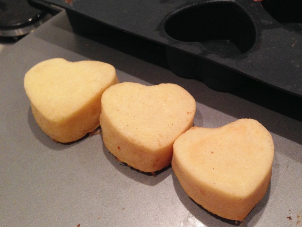 heart shape sponge cake for hidden design cake